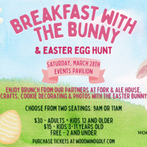 Easter Breakfast with the Bunny and Egg Hunt at Wood Wind Golf Course in Westfield Indiana on March 28 2026