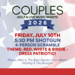 Wood Wind Golf Course Couples Golf Night Golf Scramble Live Music Red White and Birdie 4th of July Patriotic Theme
