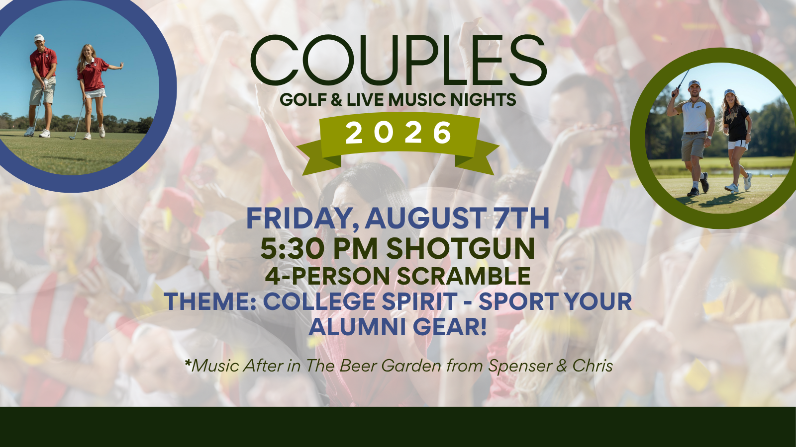 Wood Wind Golf Course Couples Golf Night Golf Scramble Live Music College Spirit Theme