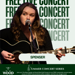 Free community concert at Wood Wind Golf Course August 7th featuring music from Spenser