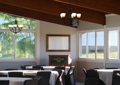 Seated Dinner in The Pavilion Banquet and Event Space at Wood Wind Golf Course in Westfield Indiana