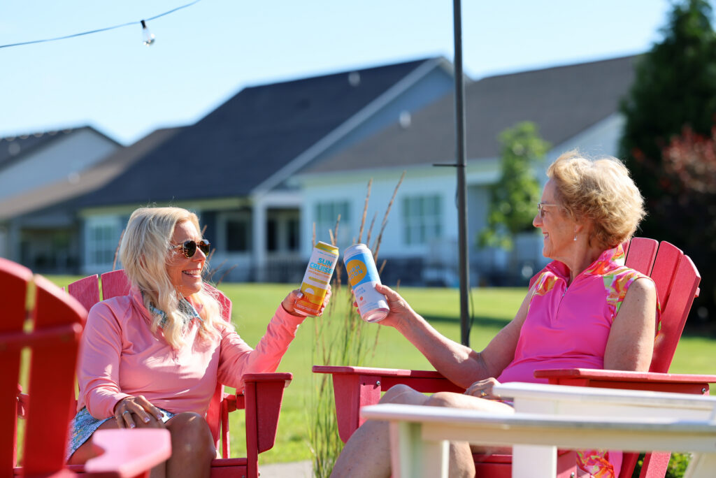 Ladies League Golfers Enjoying Drinks in the Beer Garden