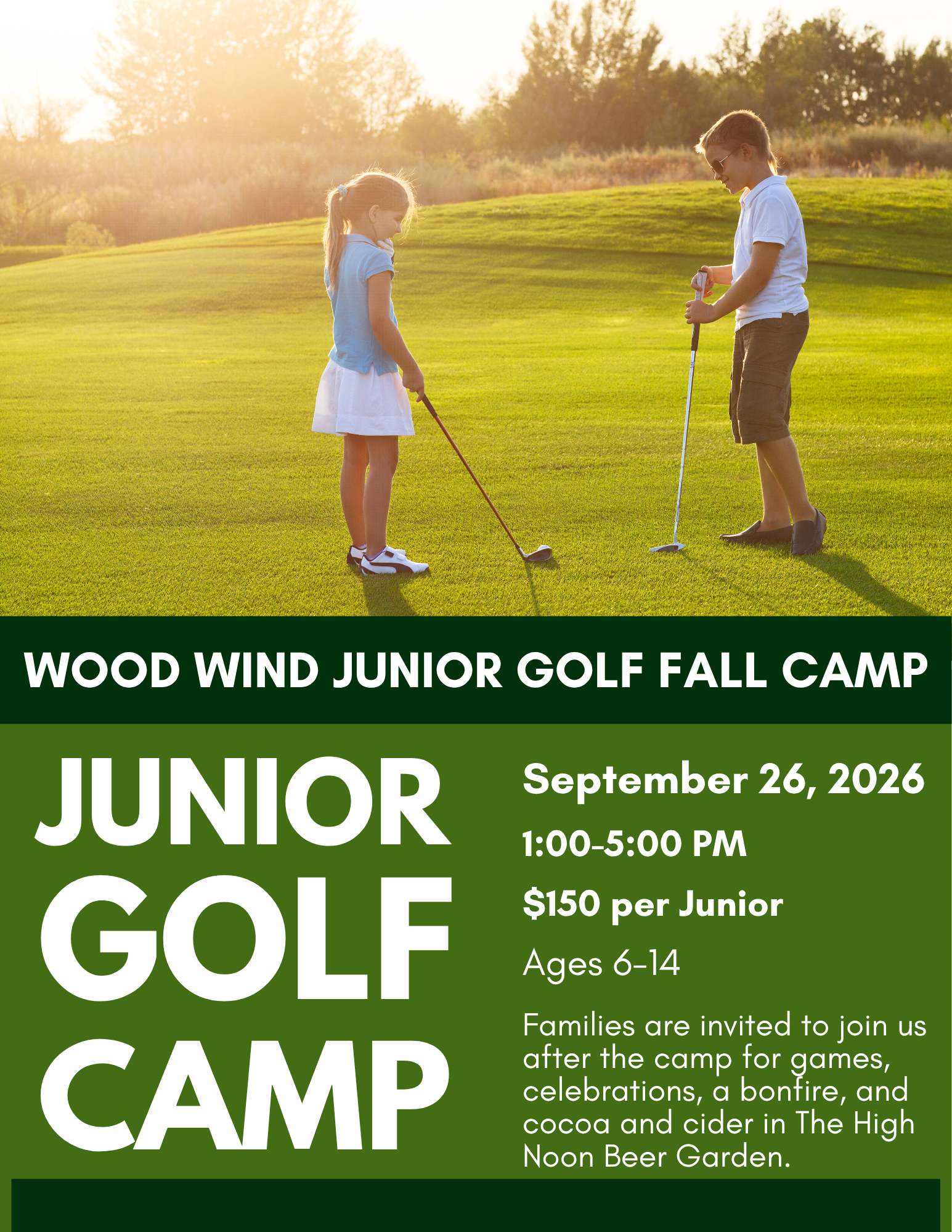 Wood Wind Fall Junior Golf Camp Westfield Indiana